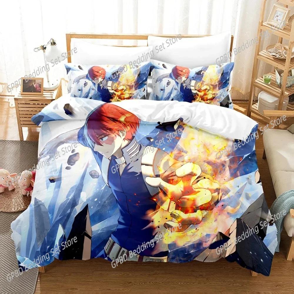 Anime Bedding Set My Hero Academia Comfortable Duvet Quilt Cover Pillowcase Bedding Set Children Bedroom Decoration Home Textile
