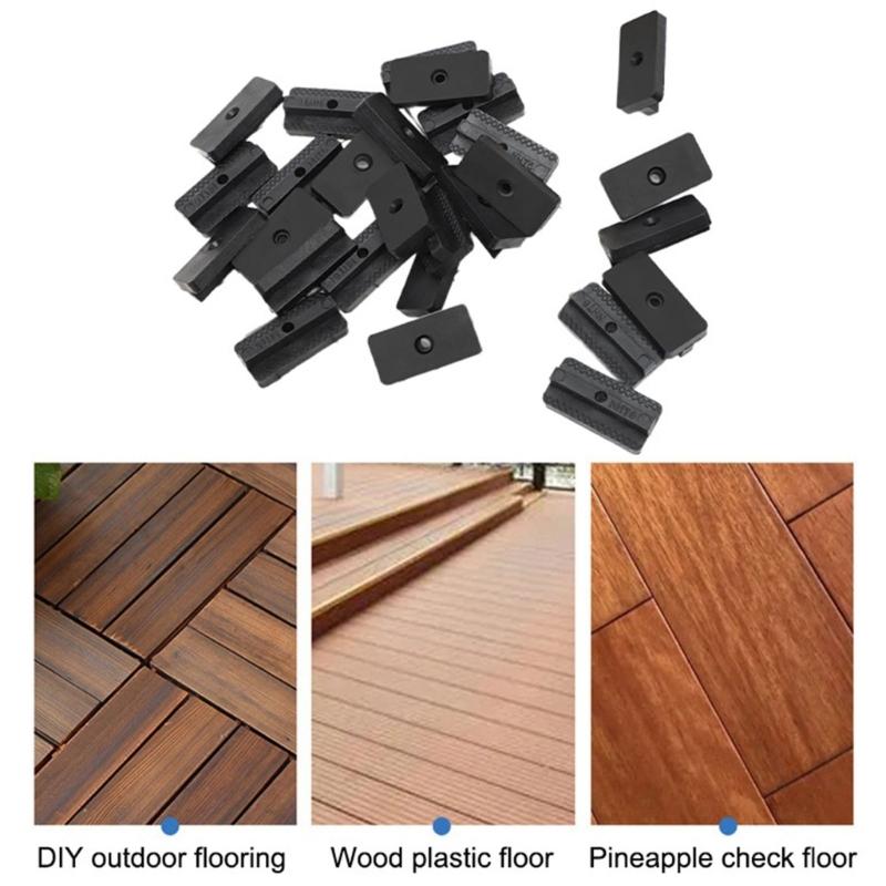Pack of 100 Plastic Deck Fasteners Strong Composite Flooring Clips Simple Installation for Outdoor Decking Installation