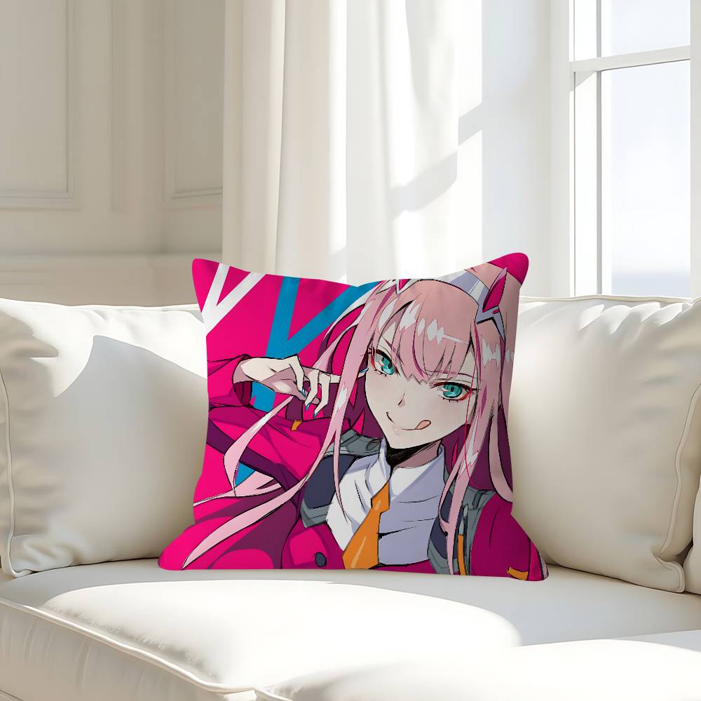 D-DARLING In The F-FRANXX Pillow Case Removable Washable Cushion Cover – All-Season Soft Linen