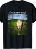 Jugendliche Katze Eule Grafik T-Shirt Ich Bin Eine Neue Seele Schriftzug Miau Miau Aufdruck Mittlere Dehnung Rundhalsausschnitt Lässige Streetwear