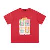 Girls' summer short sleeved T-shirt with fun cartoon print, sweet pure Polyester breathable baby girl casual top, children's clothi