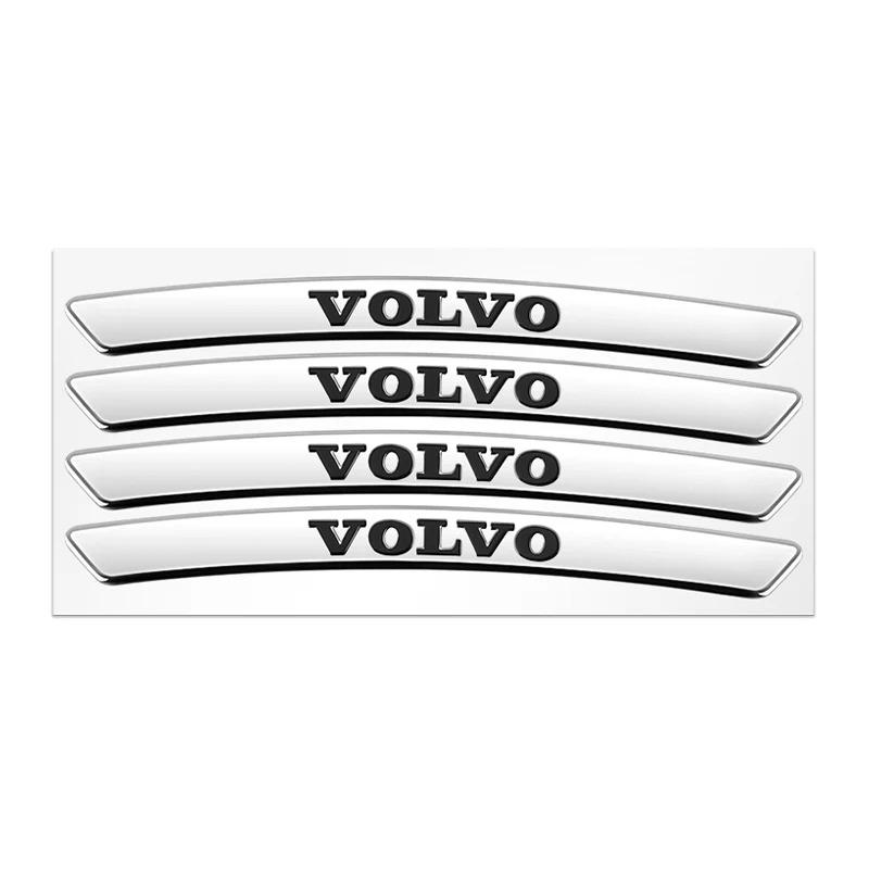 4 Piezas Aluminio Estilo Coche Llantas Pegatinas de Carreras Emblemas Decoración Auto Para Volvo XC60 S60 V40 V50 V60 XC90 S40 S80 C30 XC40