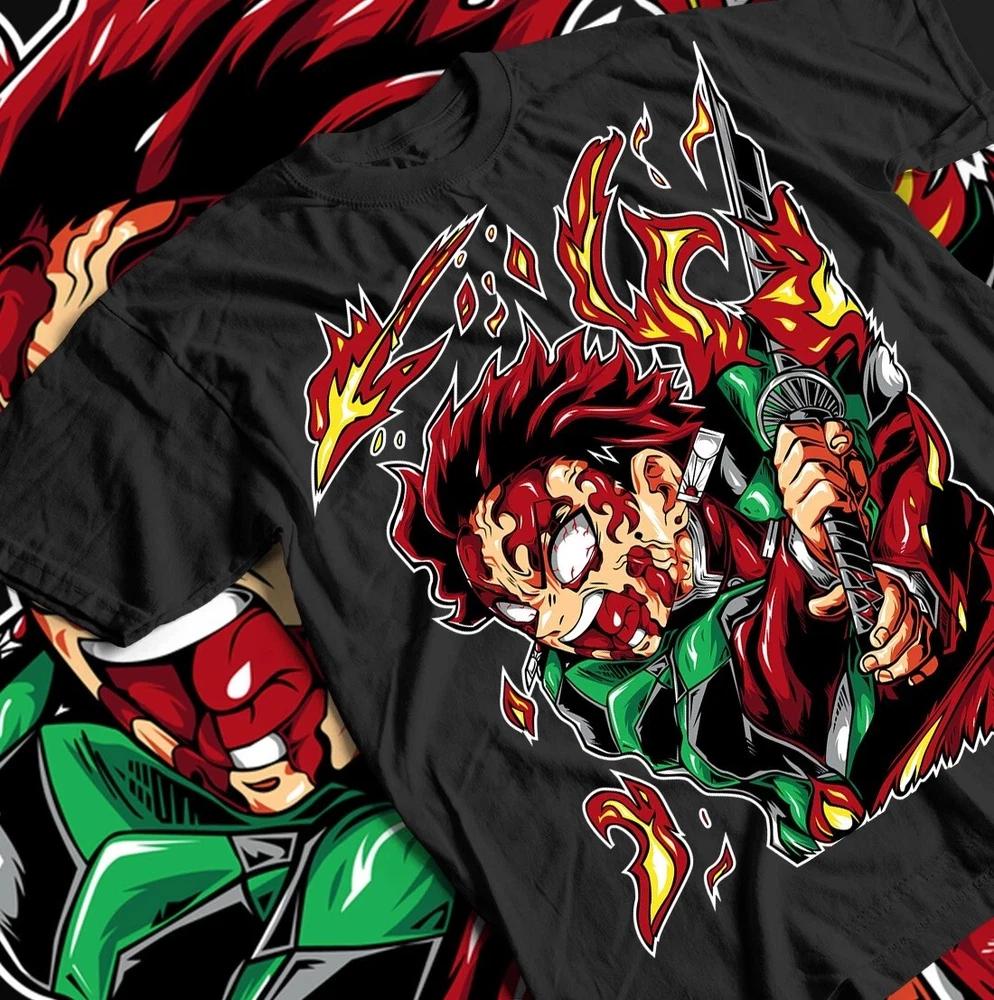 Tanjiro Demon Slayer Tshirt Kimetsu No Yaiba Horror Anime S