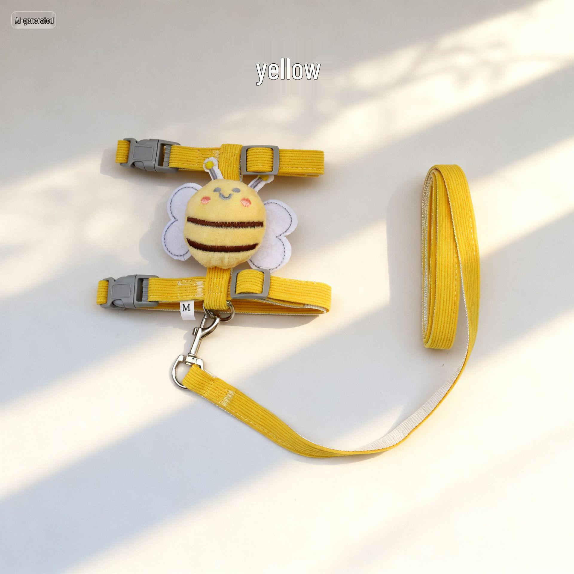 

Трансграничная шлейка для щенков и маленьких собак в стиле жилета с поводком Medium (7-15 lbs) жёлтый