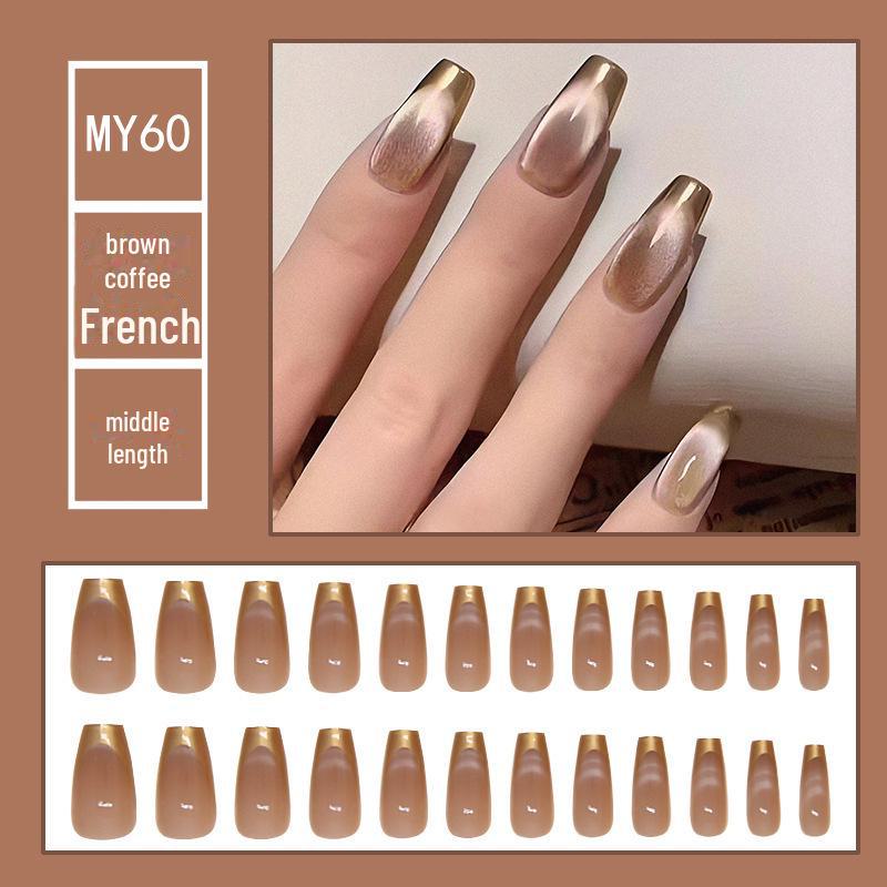 

Ногти Chasing Light с кристаллами кошачьего глаза: Изготовленные вручную, съемные, с ярким ромбовидным дизайном, для создания модных, стильных образов.