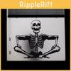 Smiling Halloween Skeleton Glass Showcase Bedroom Home Decoration Wall Stickers