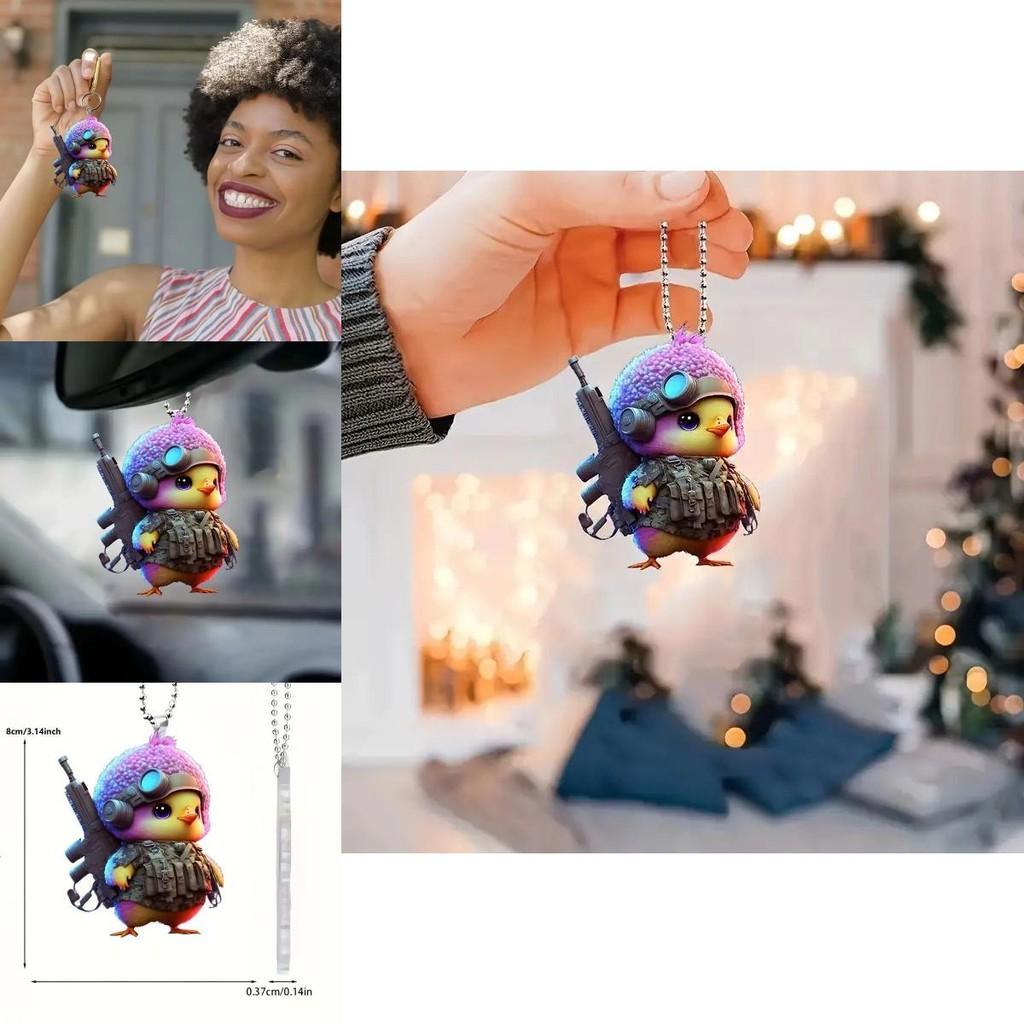 Flat Whimsical Acrylic Car Hanging Charm Unique Rearview Mirror Decoration Vehicles For