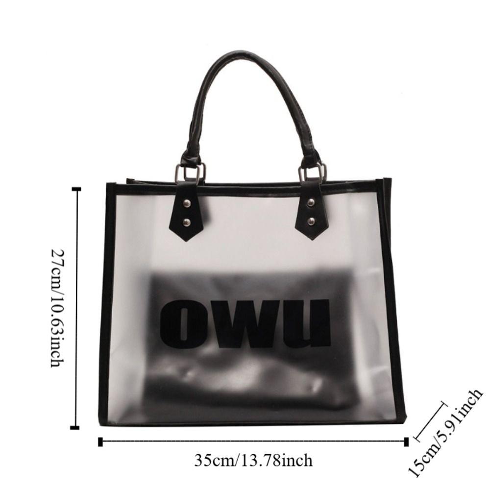 With Inner Pouch Transparent Jelly Bag Large Capacity PVC Composite Tote Bags  School