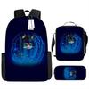 Luxury Novelty Peculiar Cool Anime Cartoon 3D Print 3pcs/Set pupil School Bags Laptop Daypack Backpack Lunch bag Pencil Case