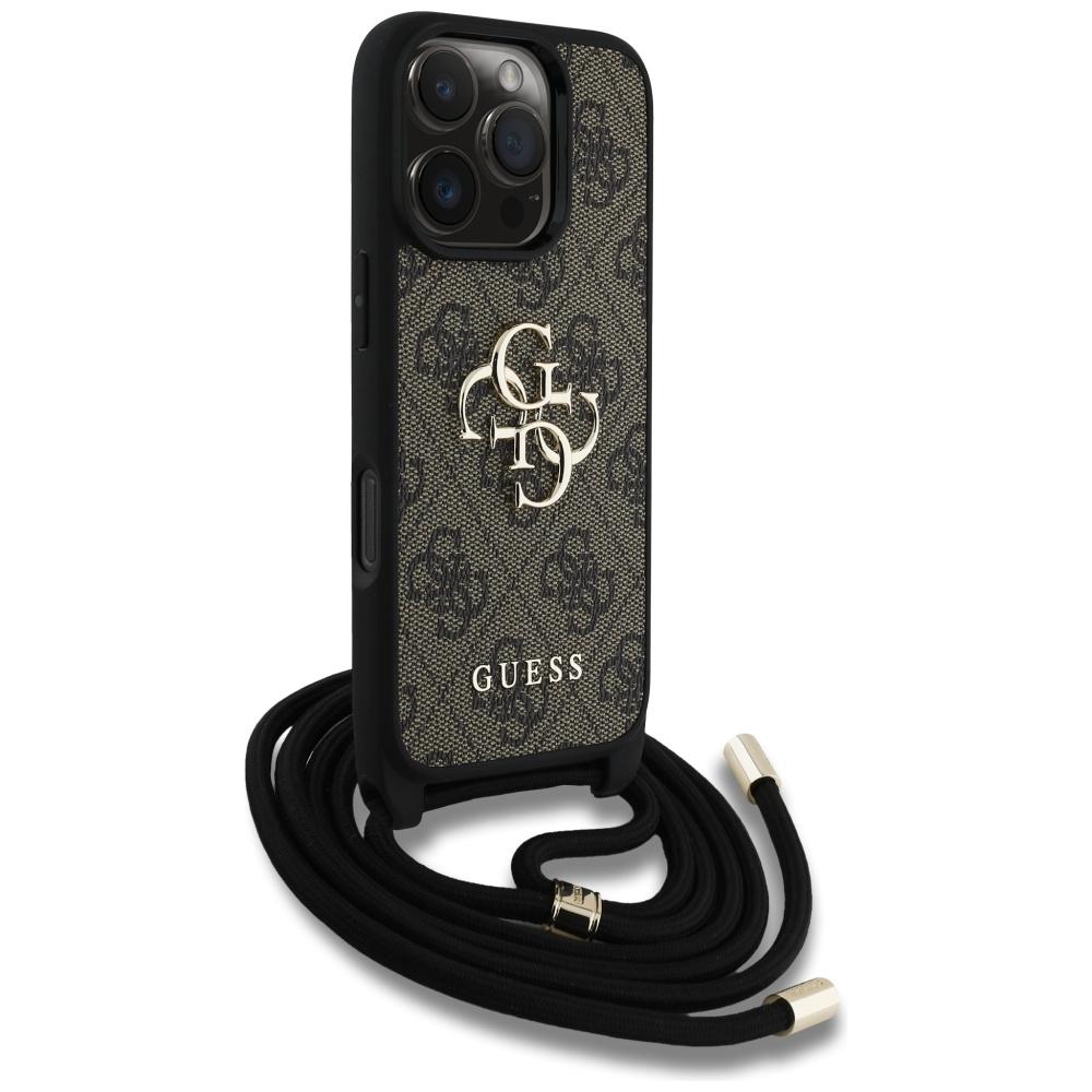 Custodia per iPhone 16 Pro Max Guess a Tracolla Marrone