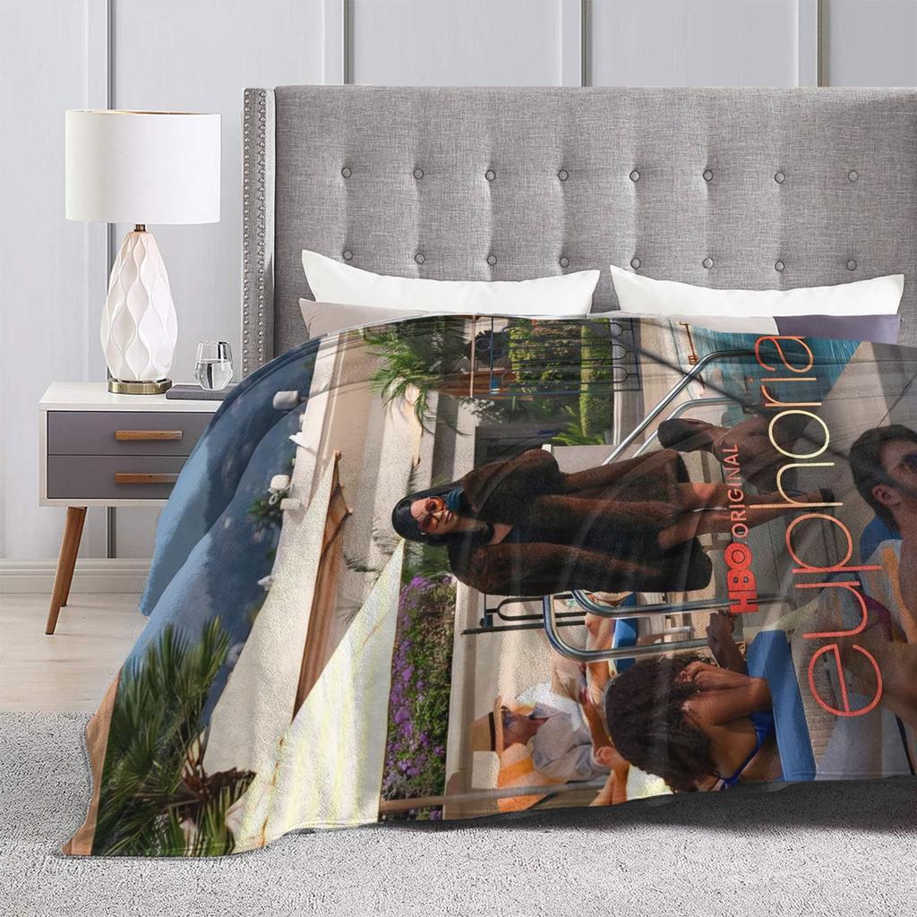 Comfortable Euphorias Season 3 Blanket Merch Bed Decorative Throw Blankets Lightweight Fleece for Car