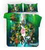 Legend of Zelda Santa Claus Christmas Tree Reindeer Anime Printed Bedding Set Duvet Cover Queen Cotton Cute Cartoon Quilt Cover