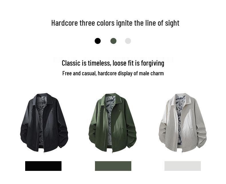 Men's Trendy Lapel Jacket: Spring & Autumn Plus Size Casual Outerwear