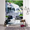 Beautiful Forest Waterfall Tapestry Natural Landscape, Wall Mounted, Background Cloth, Home Living Room Bedroom Wall Decoration