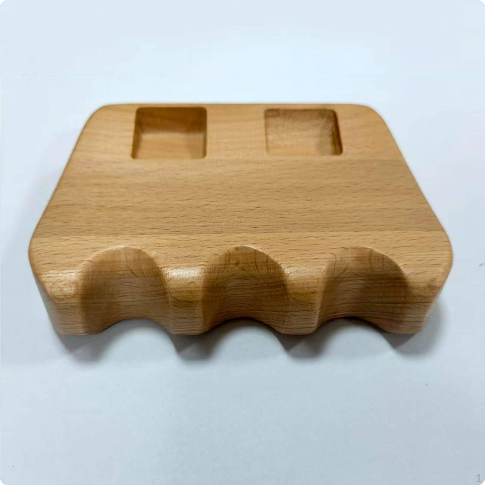 3Hole Cue Rest sturdy Hardwood Beech Wood Stand Portable Pool Holder