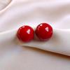 2024 Exquisite High-End Retro Silver Needle Red Heart Flower Earrings for Women