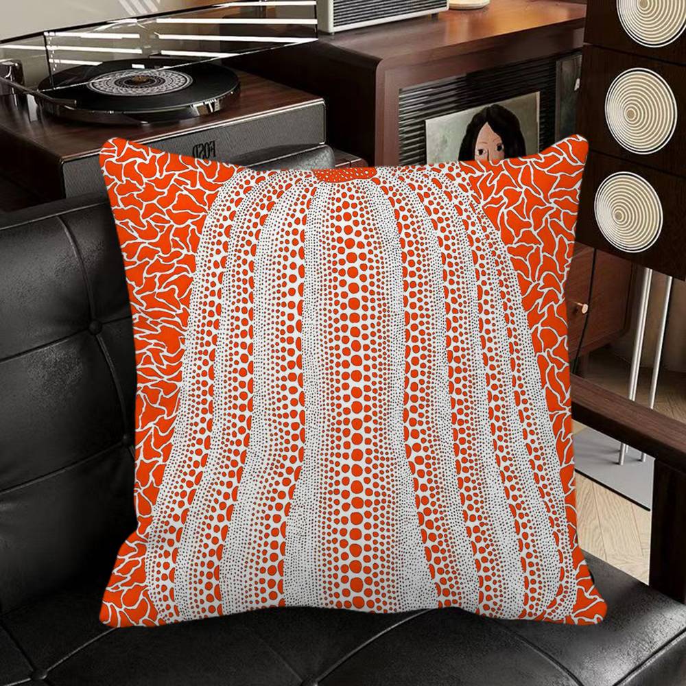 Yayoi Kusama Art Exhibition Pumpkin Flower Wall Art Pillow Case Square Pillow Bedroom Sofa Leisure Comfort Cushion Car