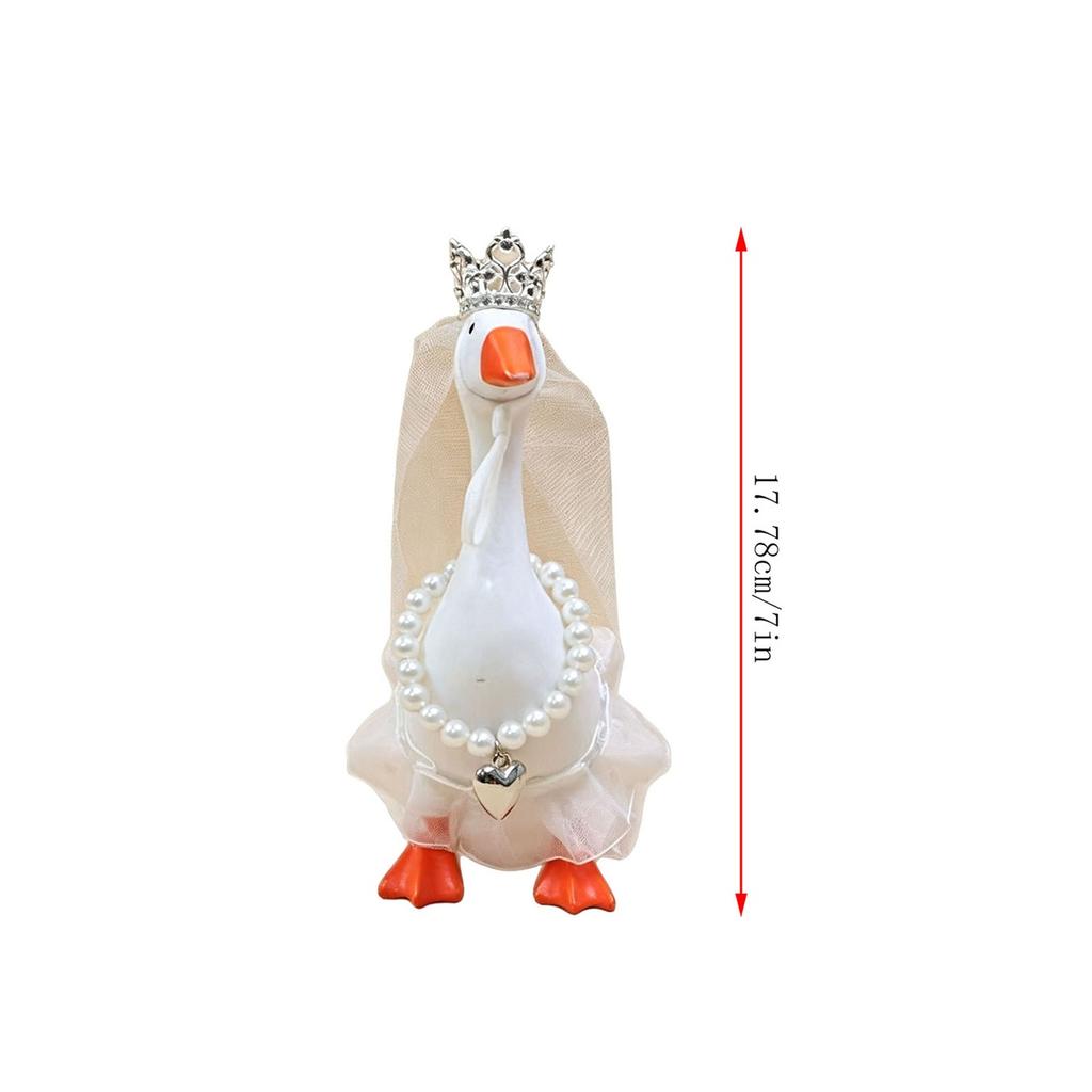 7 Desk Goose Outfits Goose Dress Necklace Crown Accessories Set for Magnetic Geese Statue Office Home Table Decor - Elegant and