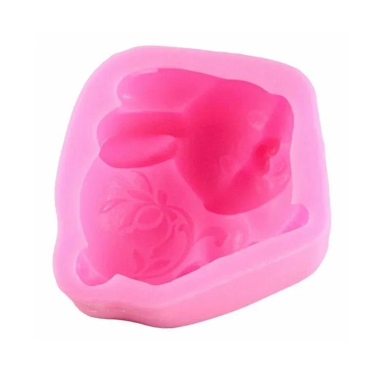 Cartoon Easter Rabbit Silicone Mold DIY Handmade Soap Mold Rabbit Aromatherapy Candle Mold Kitchen Baking Cake Decoration Mold