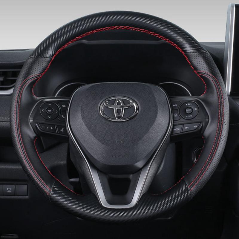 DIY Car Steering Wheel Cover 100% Fit For Toyota Avalon Camry Crown RAV4 Corolla 2018- Auto Interior Accessories