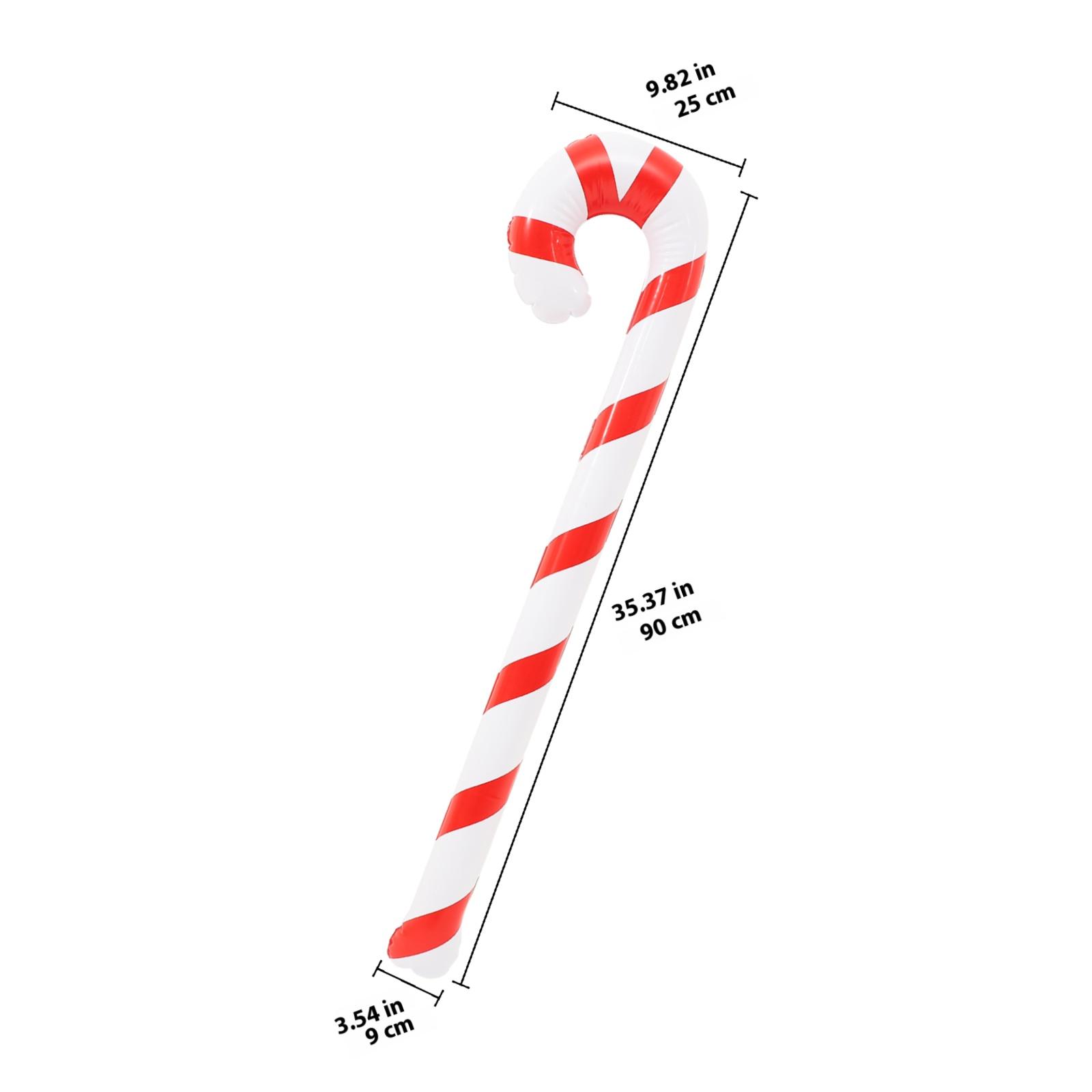 

4Pcs Christmas Inflatable Sticks Candy Cane Shaped Balloons Heavy Duty PVC Festive Decorations for Door Window Ceiling Hanging