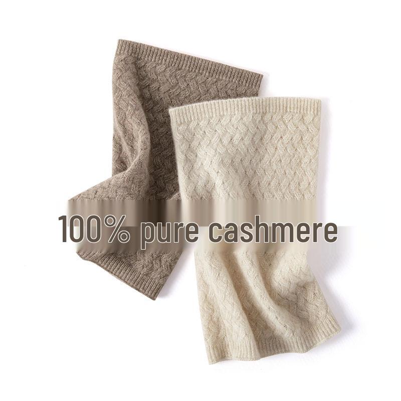 Pure Cashmere Women's Thick Knit Neck Warmer - Autumn/Winter False Collar Scarf