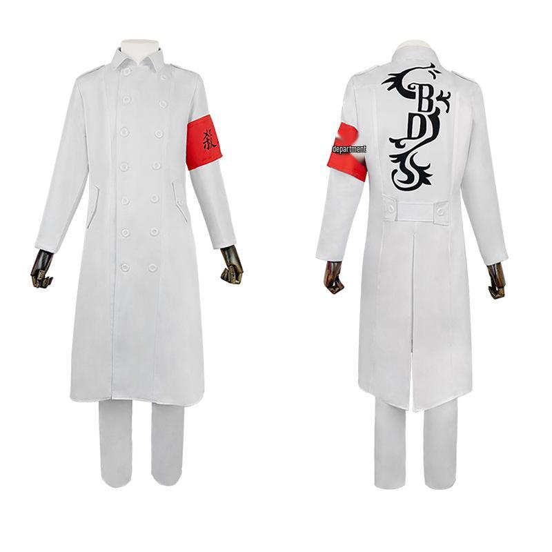 

Tokyo Revengers Black Dragon White Uniform Cosplay Costume for Halloween M