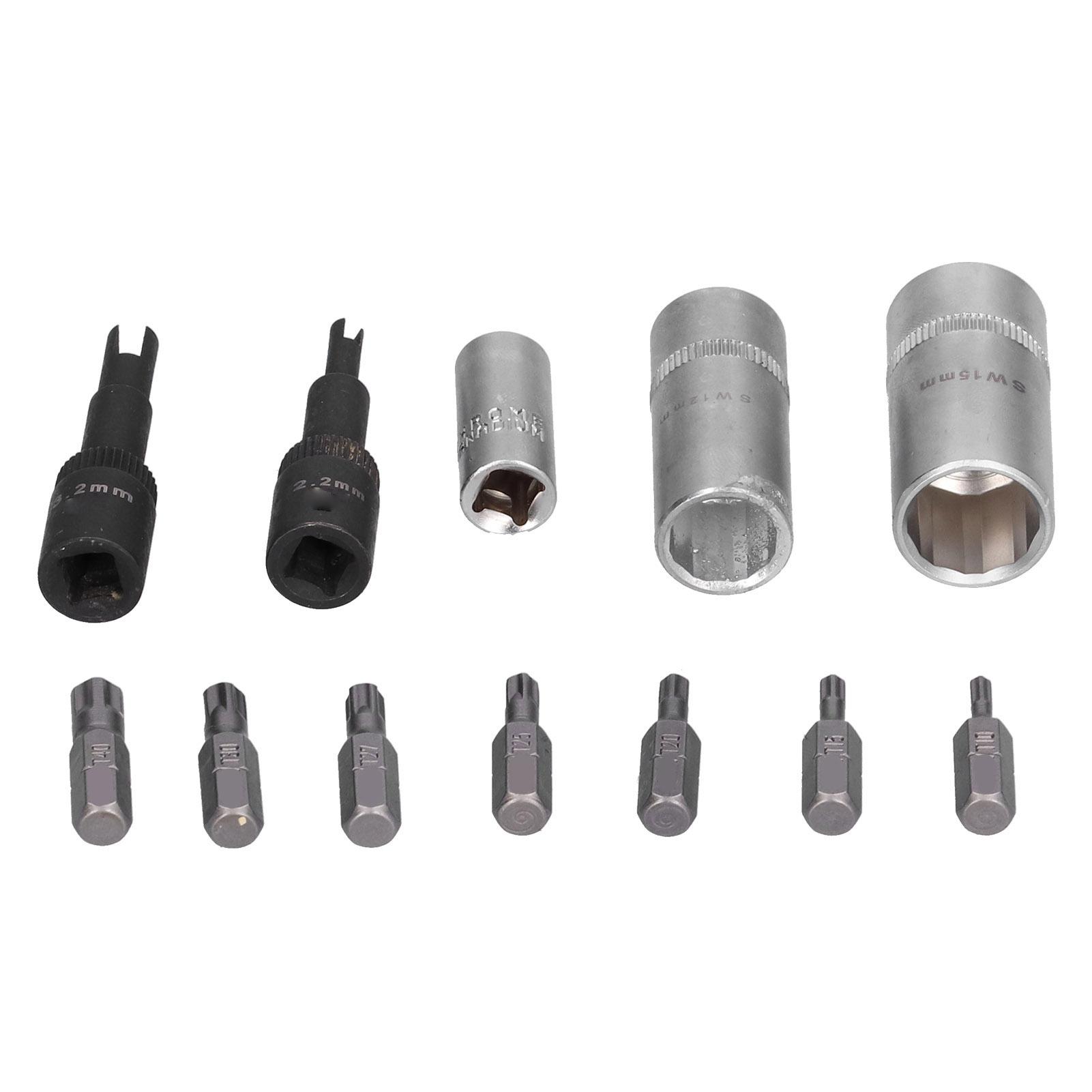 

12 шт. Съемники золотников колпачков 14 дюймов DR Профессиональный набор инструментов для ремонта автокондиционеров