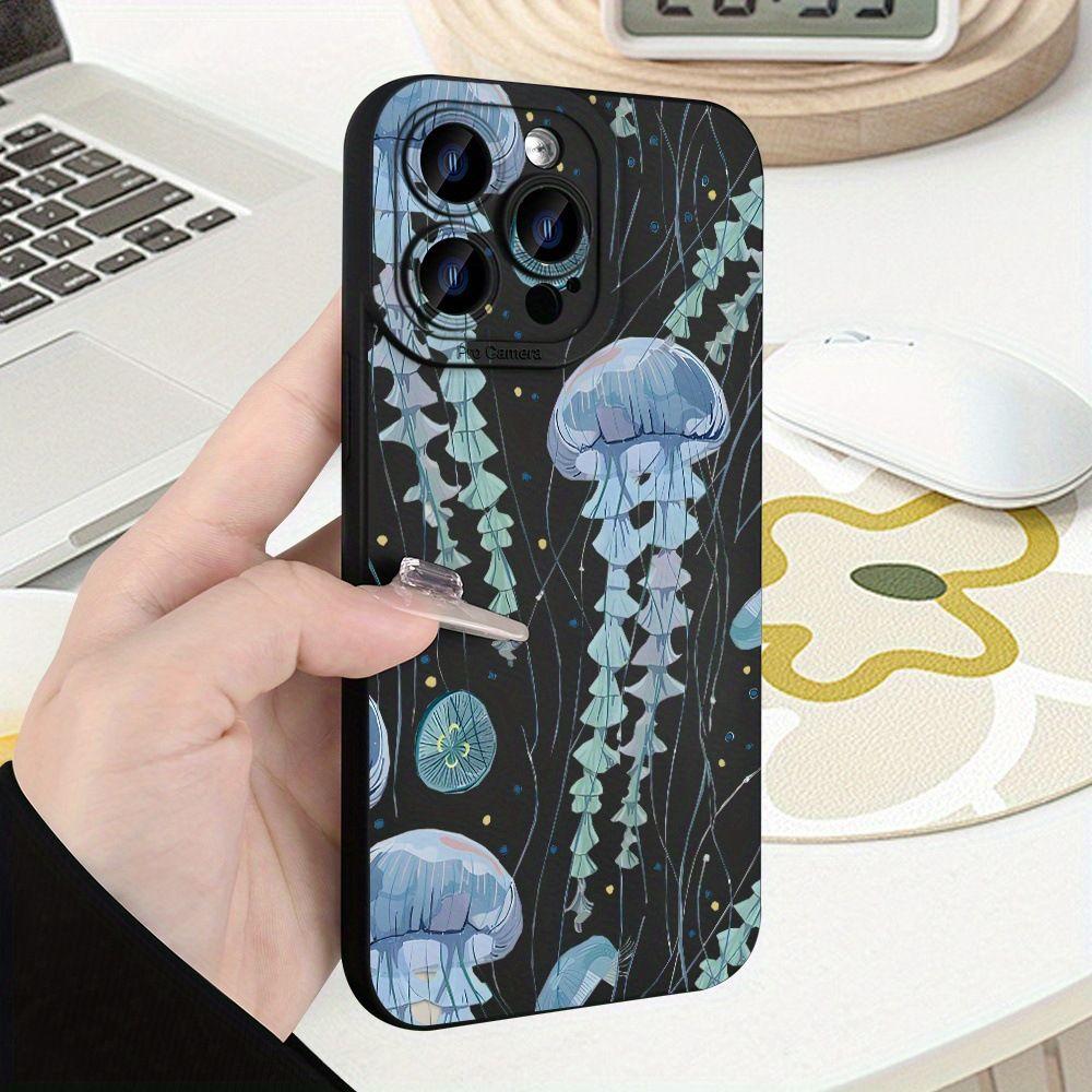 HOT Beautiful Ocean Blue Jellyfish iPhone Case For iPhone 16E 15 14 13 12 11 Pro Max XR XS MAX 7 8 PLUS MINI INS Silicagel Cover