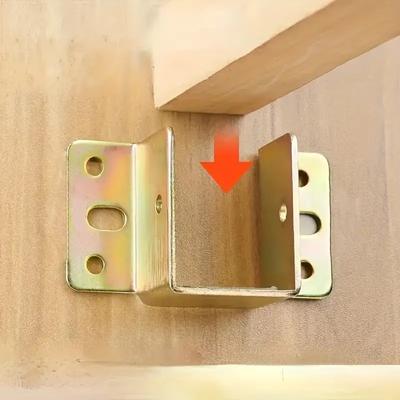 20pcs(4Set) Durable Metal Bed Beam Support Brackets - Thickened for Stable Furniture Fixing, for Home & Office Use
