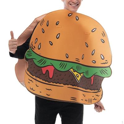 Ανδρική Γυναικεία Στολή Χάμπουργκερ Φαγητό για Αποκριάτικα Πάρτι Σκηνική Παράσταση