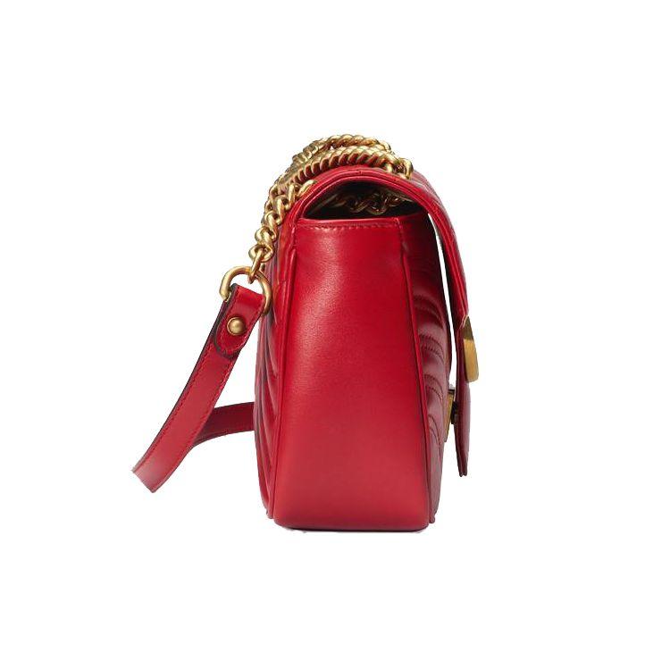 Gucci Borsa a Spalla Piccola GG Marmont Matelassé Rossa Donna Borse a Spalla 443497-DTDIT-6433