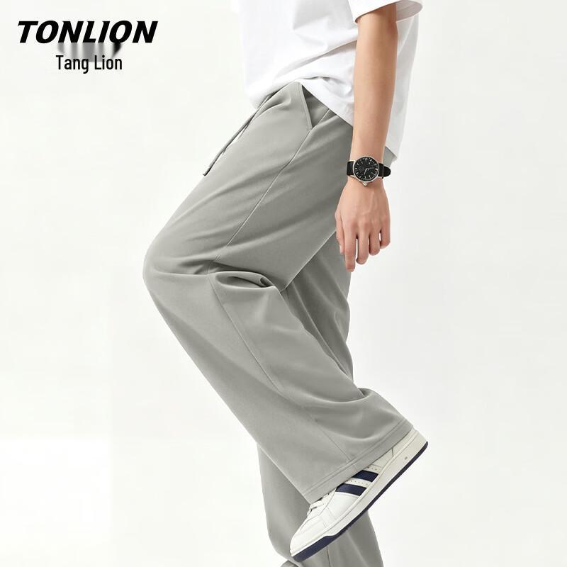 TonLion Men s Summer Ice Silk Wide-Leg Casual Pants XL
