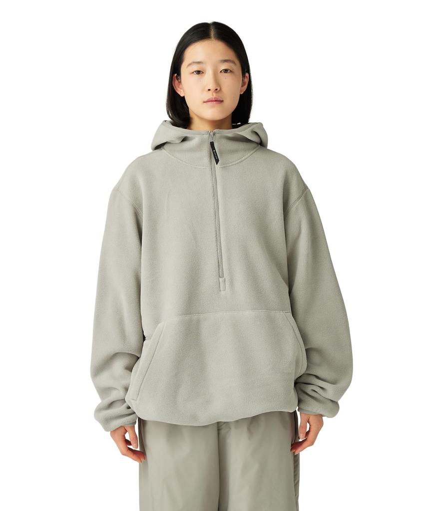 Snow Peak Fleece Hoodie Light Size for Men and Women Water-Repellent JK-25AU021, Grey, M,