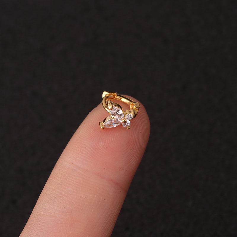 2020 Kuaishou Douyin Trendy Ear Cartilage Piercing Micro Inlaid Zirconia Earrings