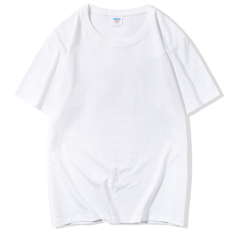 

Тяжелая 220г гребенная хлопковая белая футболка с коротким рукавом для мужчин и женщин - Летняя майка свободного кроя M