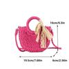 Yogodlns Fashionable Wicker Basket Bag Women's Single Shoulder Slant Cross Handmade Woven Grass Bag Casual Travel Style Small Bag