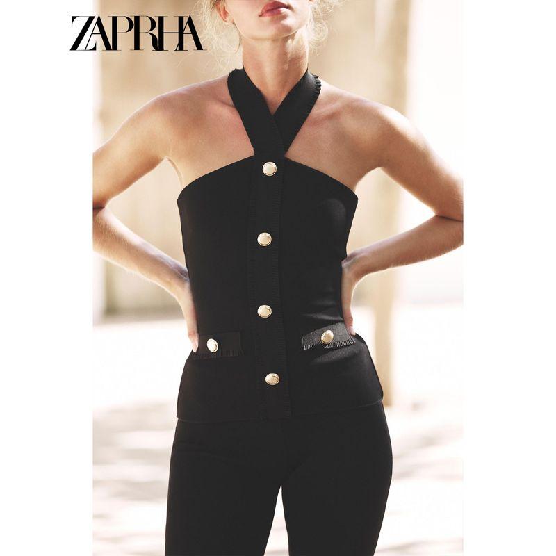 Zaprha 2025 Autumn New American Sexy off-Shoulder Slim fit Shaping Elastic Neck Collar Top 5584130