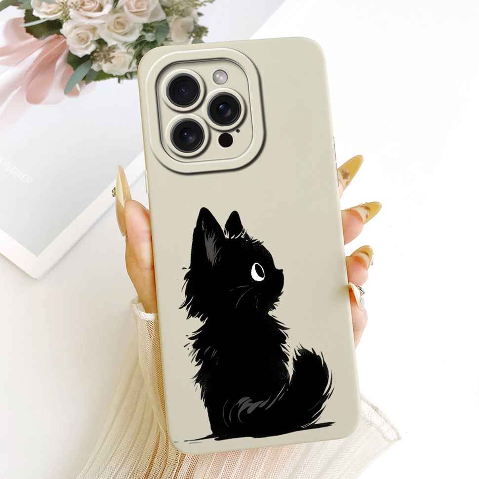 Für iPhone 13 Pro A2638 A2483 Hülle Cartoon Katze Blumen Silikonhülle Für iPhone 13Pro A2636 A2639 A2640 Handyhüllen Bumper