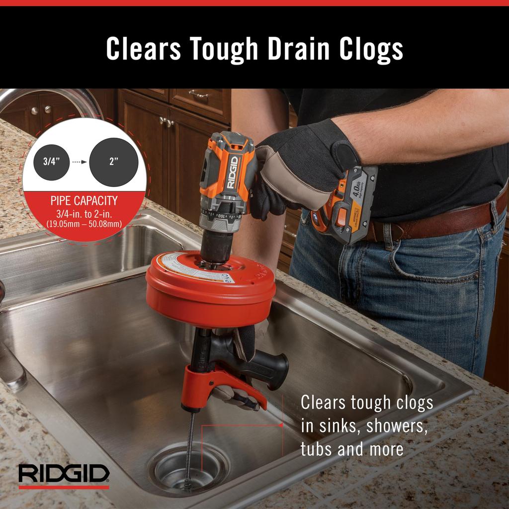 RIDGID Power Drain Cleaner 57043 Spin+