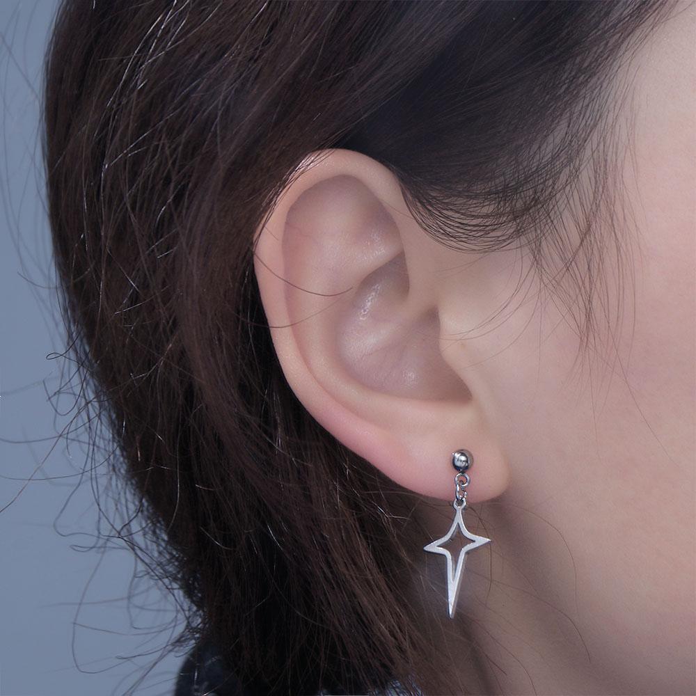 Drop Earring Male Clip Earring Men Hoop Earring Cross Star Dangle Earring Korean Style Ear Cuff