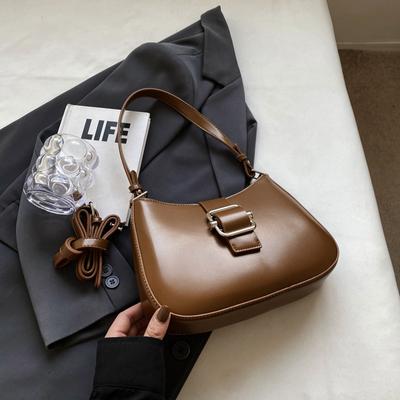 Fashion Textured Women's Shoulder Bag Classic Design PU Leather Armpit Bag Female Daily Commuting Underarm Bag Purses