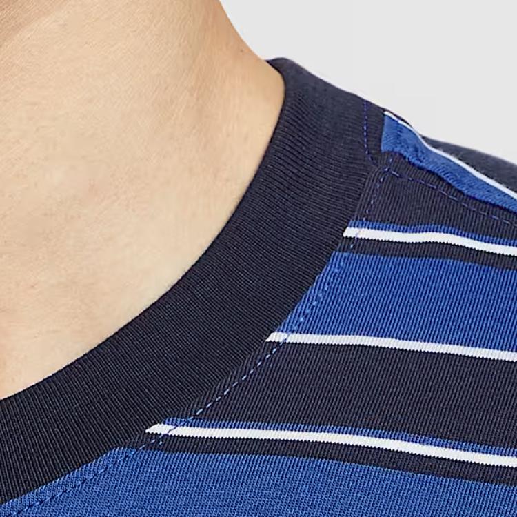 Nike Camiseta a Rayas de Manga Corta Simple Versátil Moda Casual de Club para Hombre Tops HJ0551-451