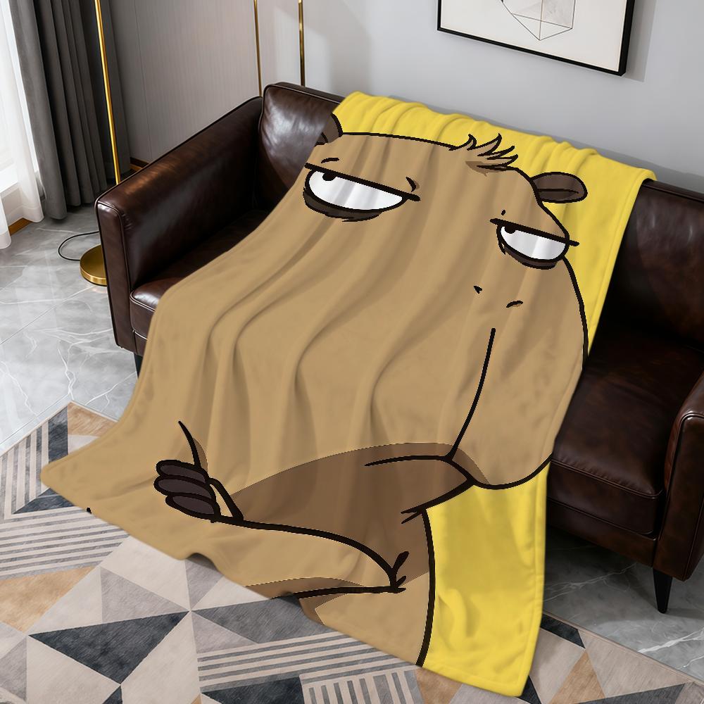 Cute Funny Tiger Crocodile Capybara Flannel Soft Warm Plush Blanket Sofa Living Room Pet Hogar Bedroom Gift Home Car Portable