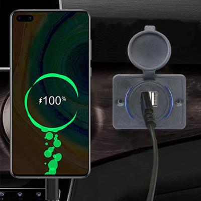 Dual Port Car Charger with Flip Cover Fast Charging RV USB Charger for Phones Tablets RV Boat ATV Universal 12-24V Vehicle Charger Station