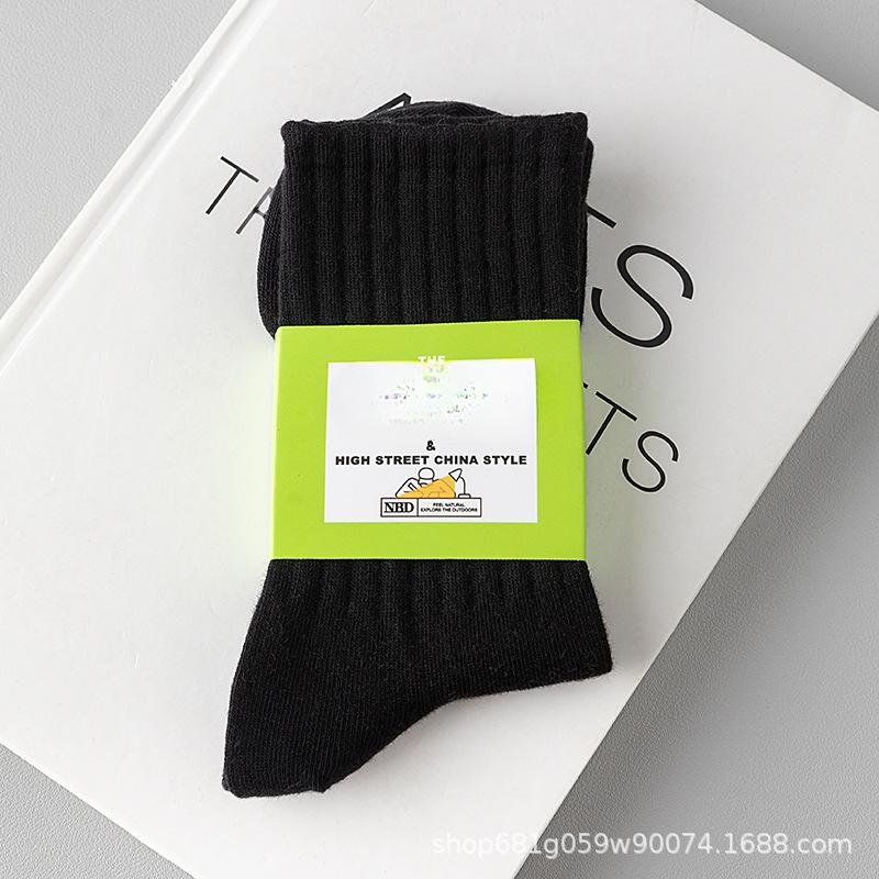 5 Pairs of Cotton Socks Men's Summer Thin Black, White and Grey Mid-calf Cotton Anti-odour Sweat Summer Long Sports Socks for Men