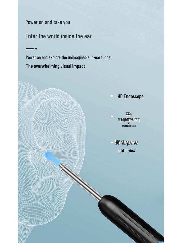 HD Smart Ear Cleaning Kit with WiFi Light & Phone Connection