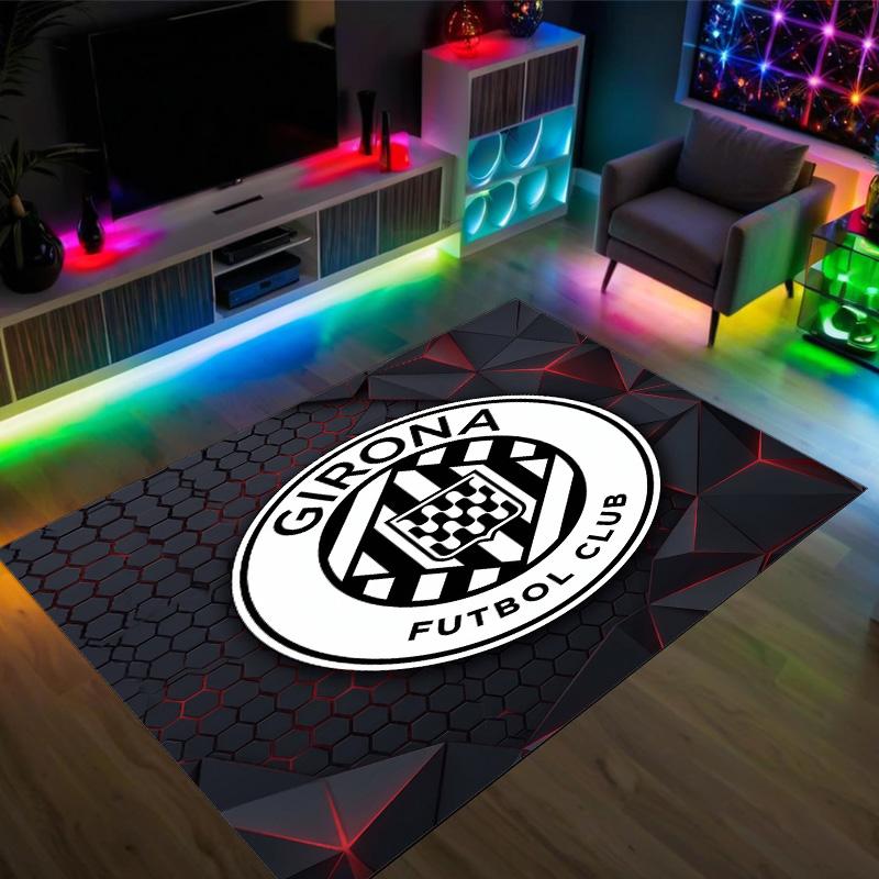 Girona FC Design Crystal Velvet Carpet Cozy Non?Slip Printed Rug For Bedroom Living Room Entrance