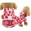 Autumn Winter Elk Pattern Four-legged Hooded Christmas Pet Clothes Dog Supplies
