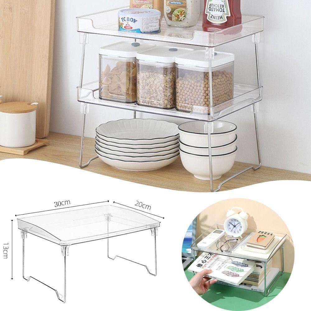 

Acrylic Desktop Storage Rack Transparent Sundries Shelf New Folding Rack Dormitory